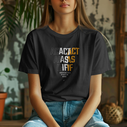 Act As If Motivational Inspirational  Orange Uni-sex T shirt