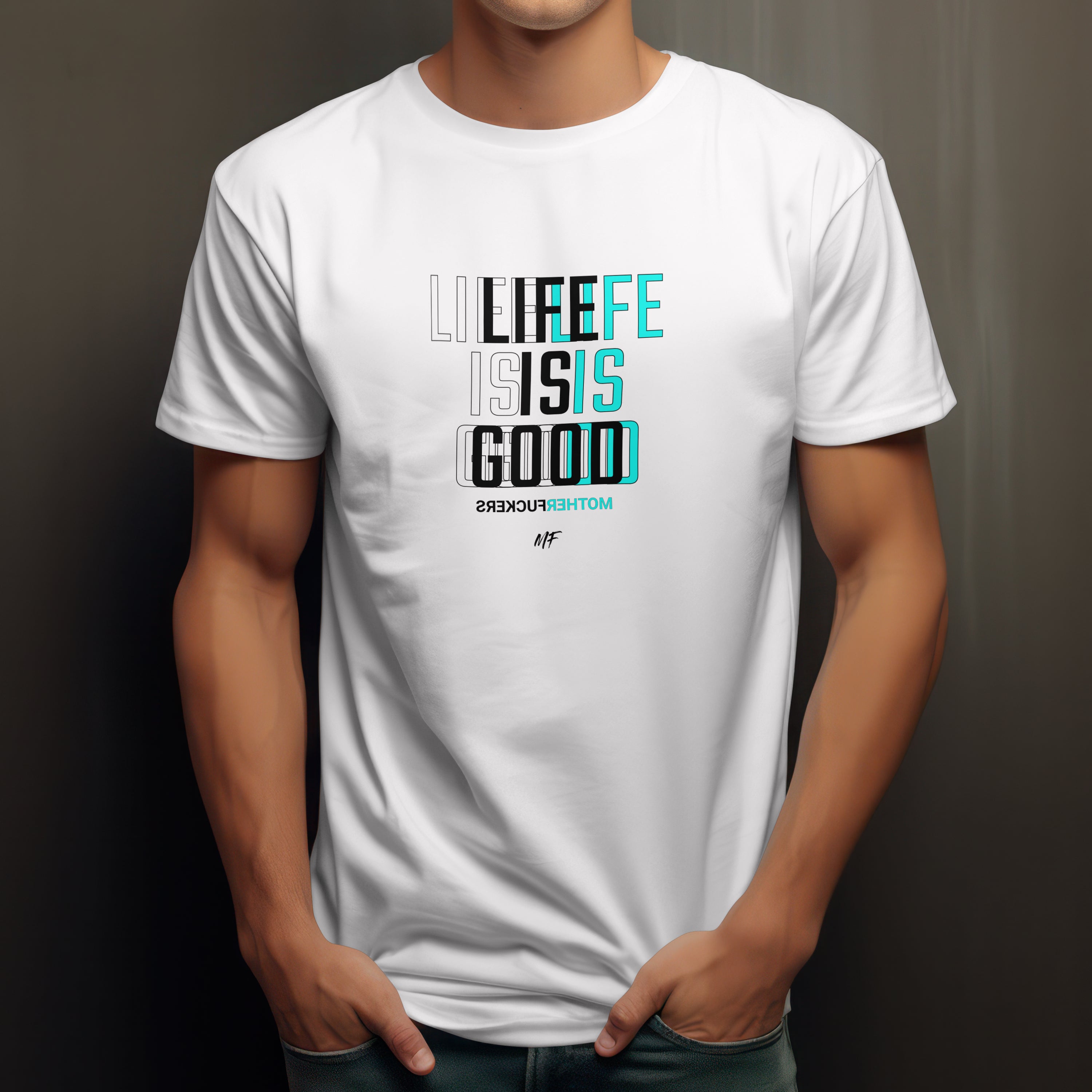 LifeIsGood Backward MF White (Uni-sex)
