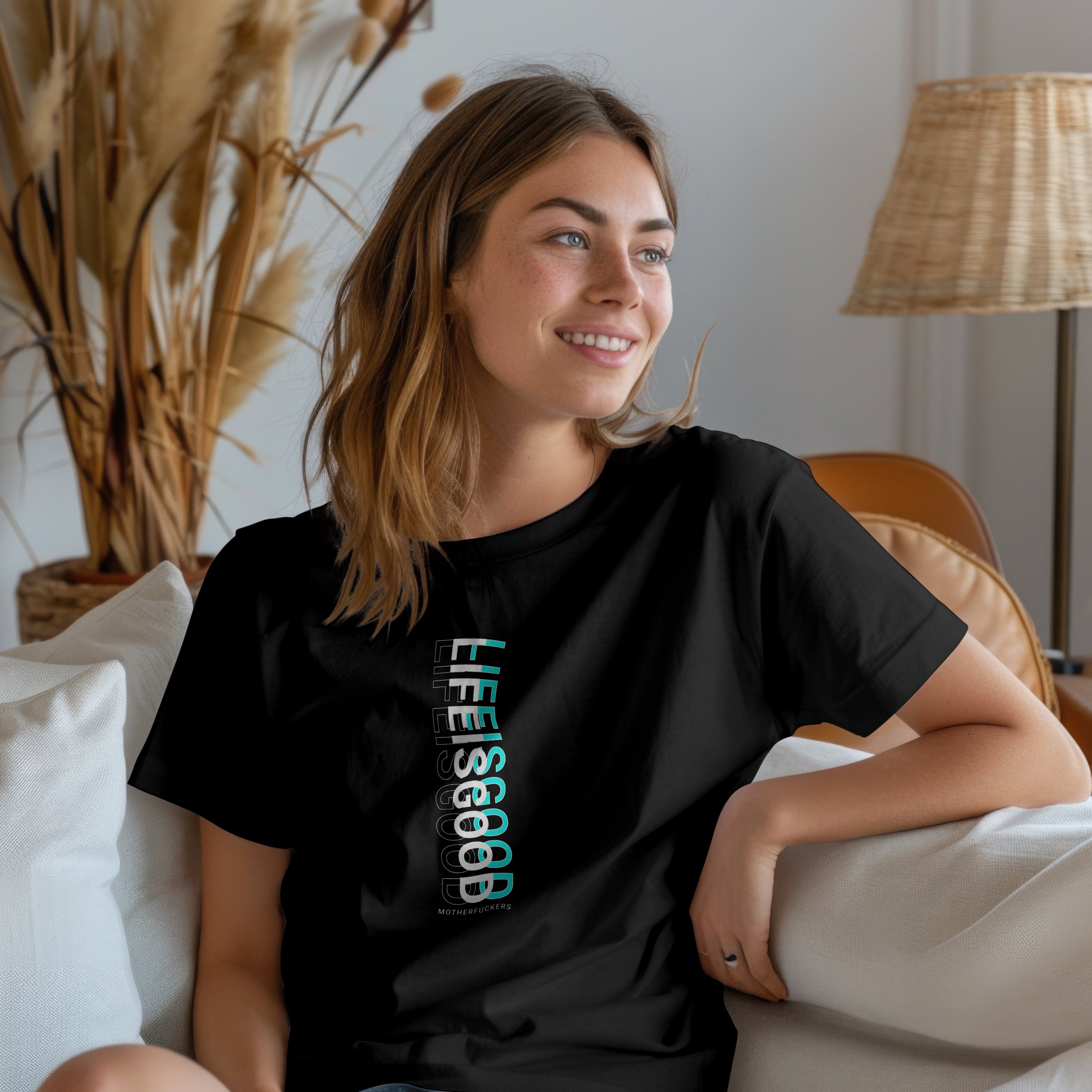 Life is Good Motherfuckers Tri- color blur design Unisex T shirt