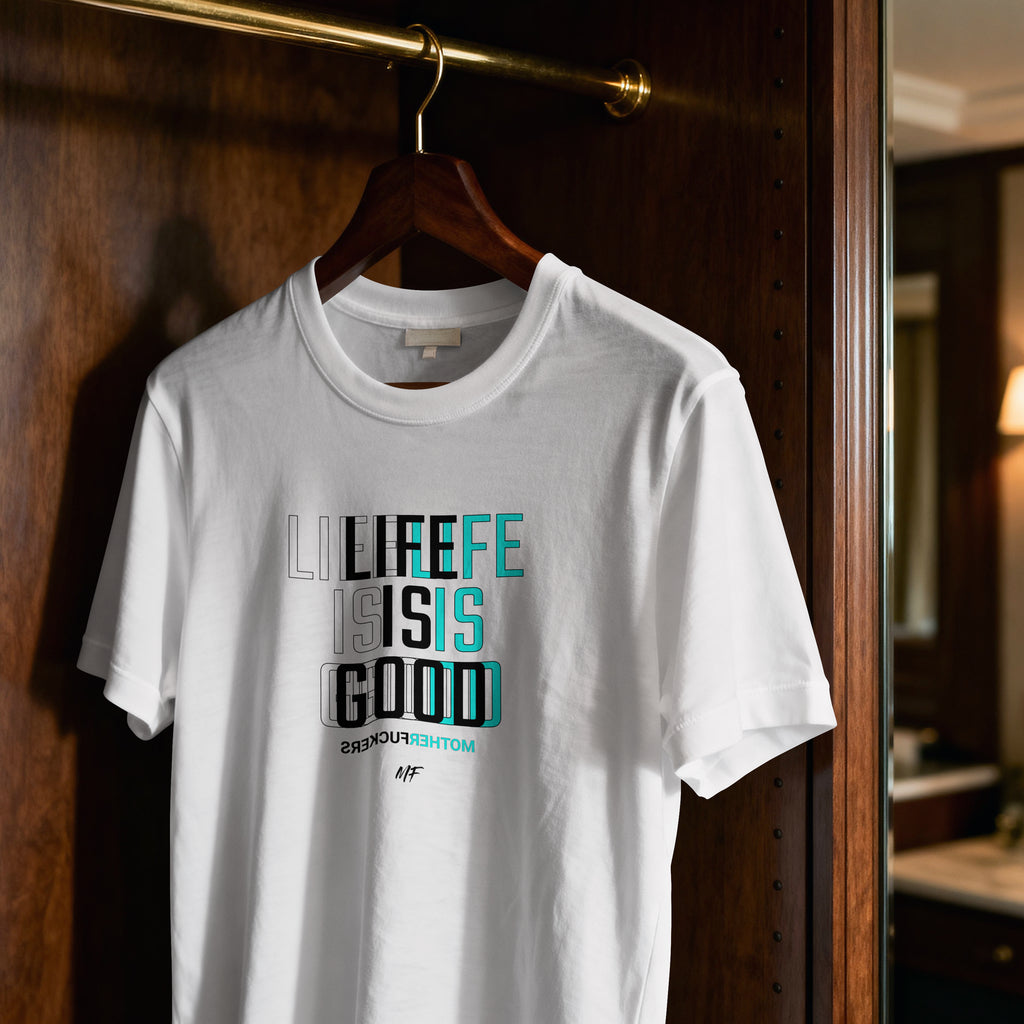 LifeIsGood Backward MF White (Uni-sex)