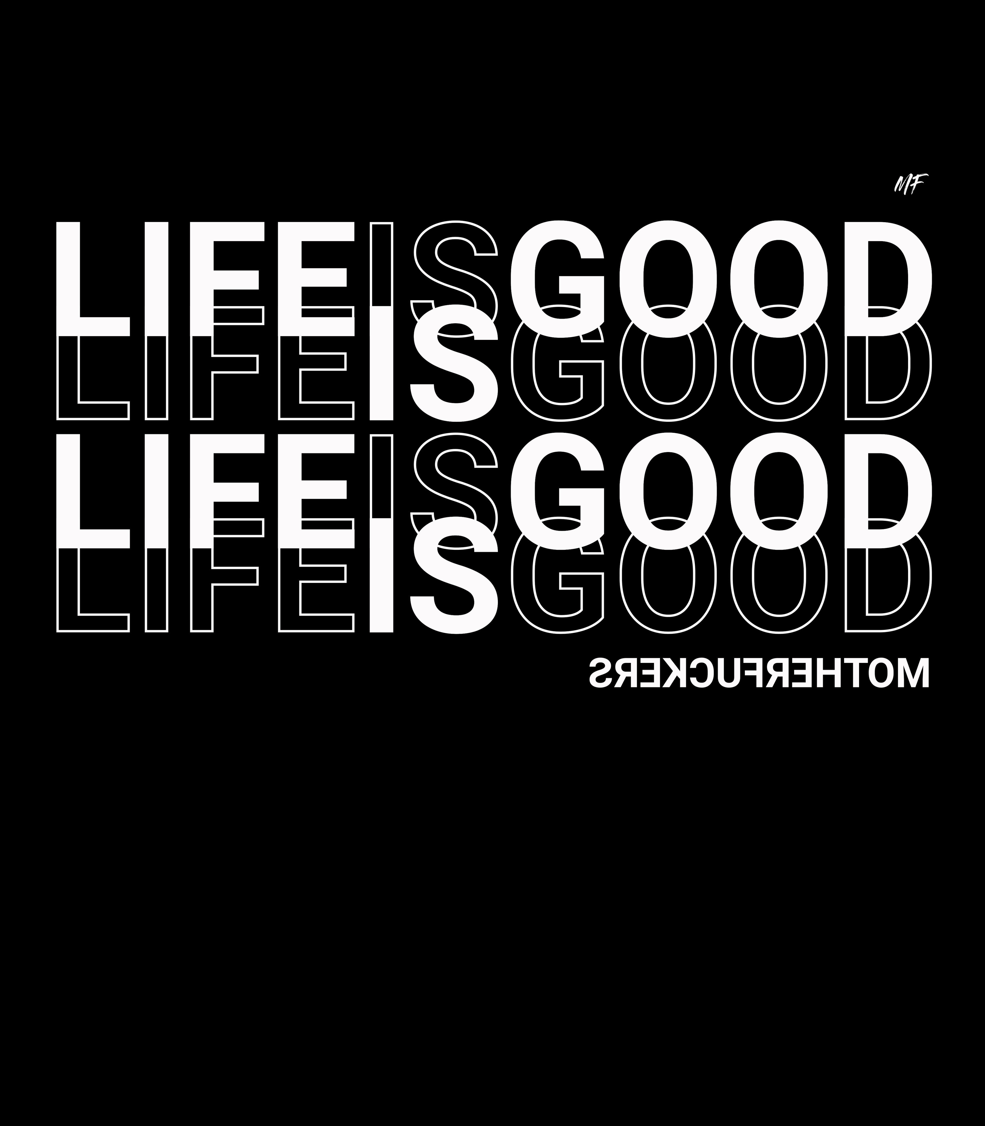 Life Is good MF Scramble No Logo Unisex Signature T Shirt ( 6 Colors to choose from)