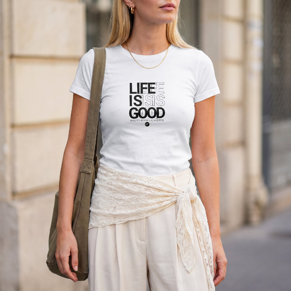 Life is good MF Stencil Unisex Signature Collection T Shirt