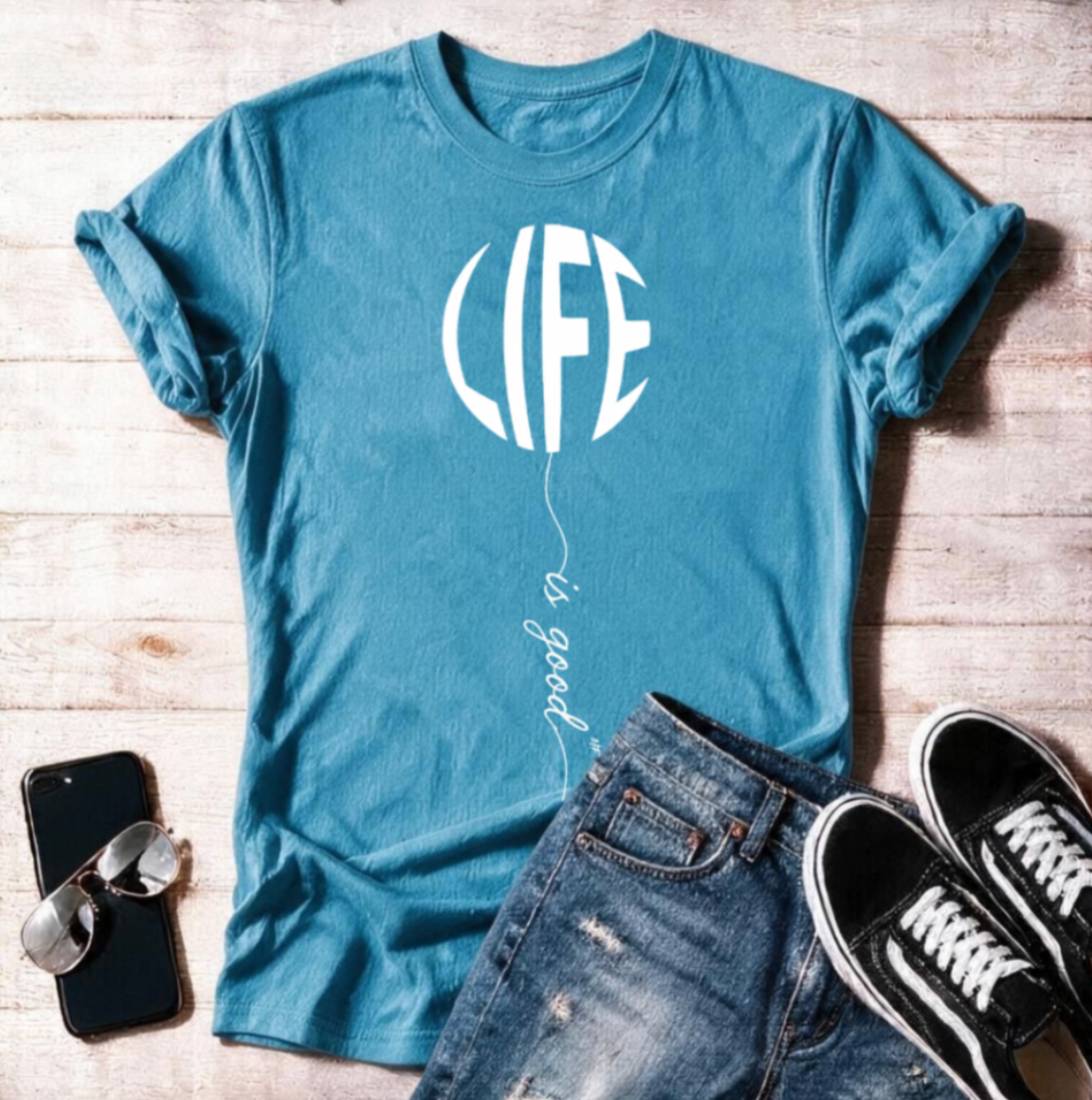 Life is good Balloon Unisex T Shirt