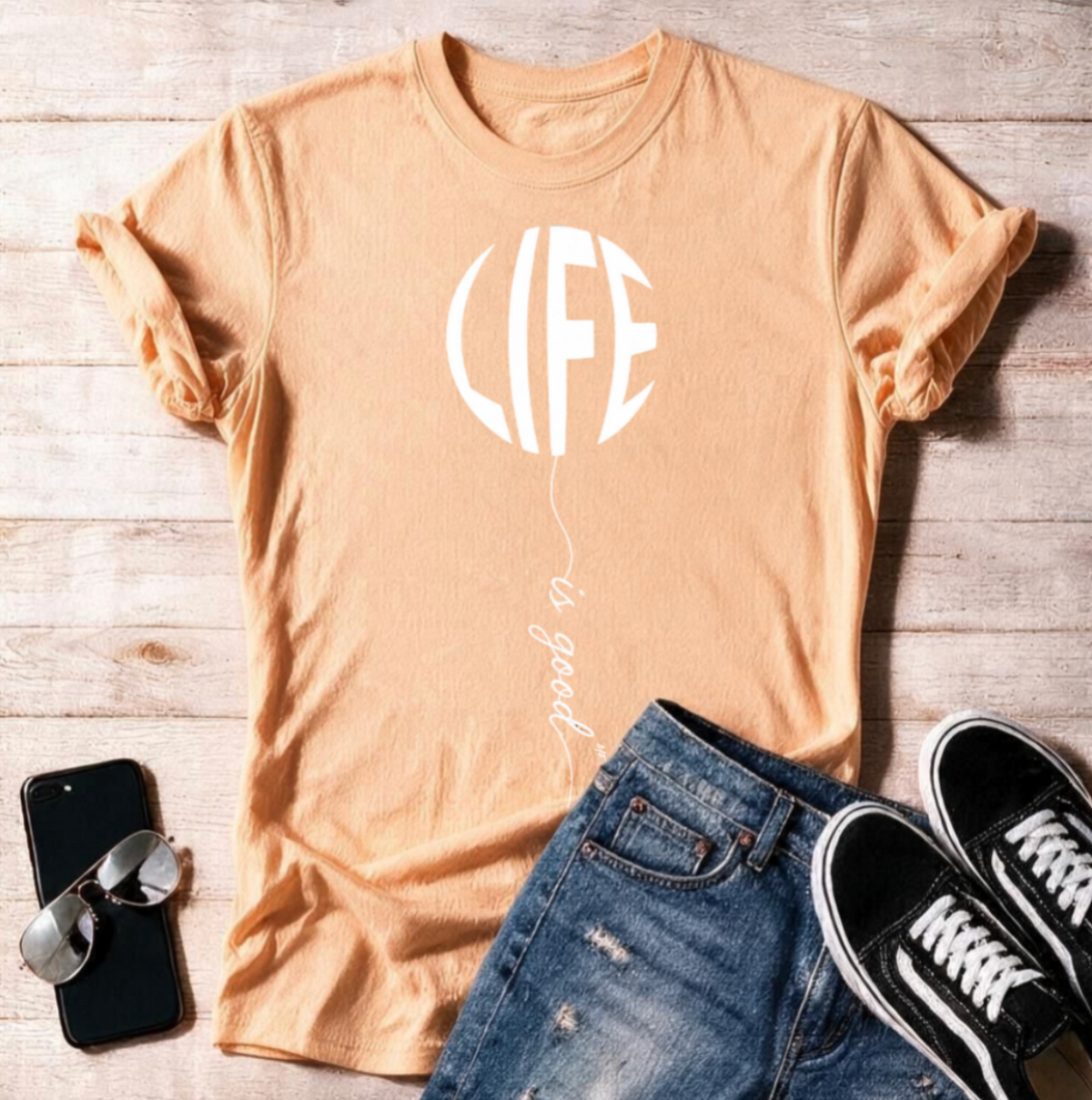 Life is good Balloon Unisex T Shirt