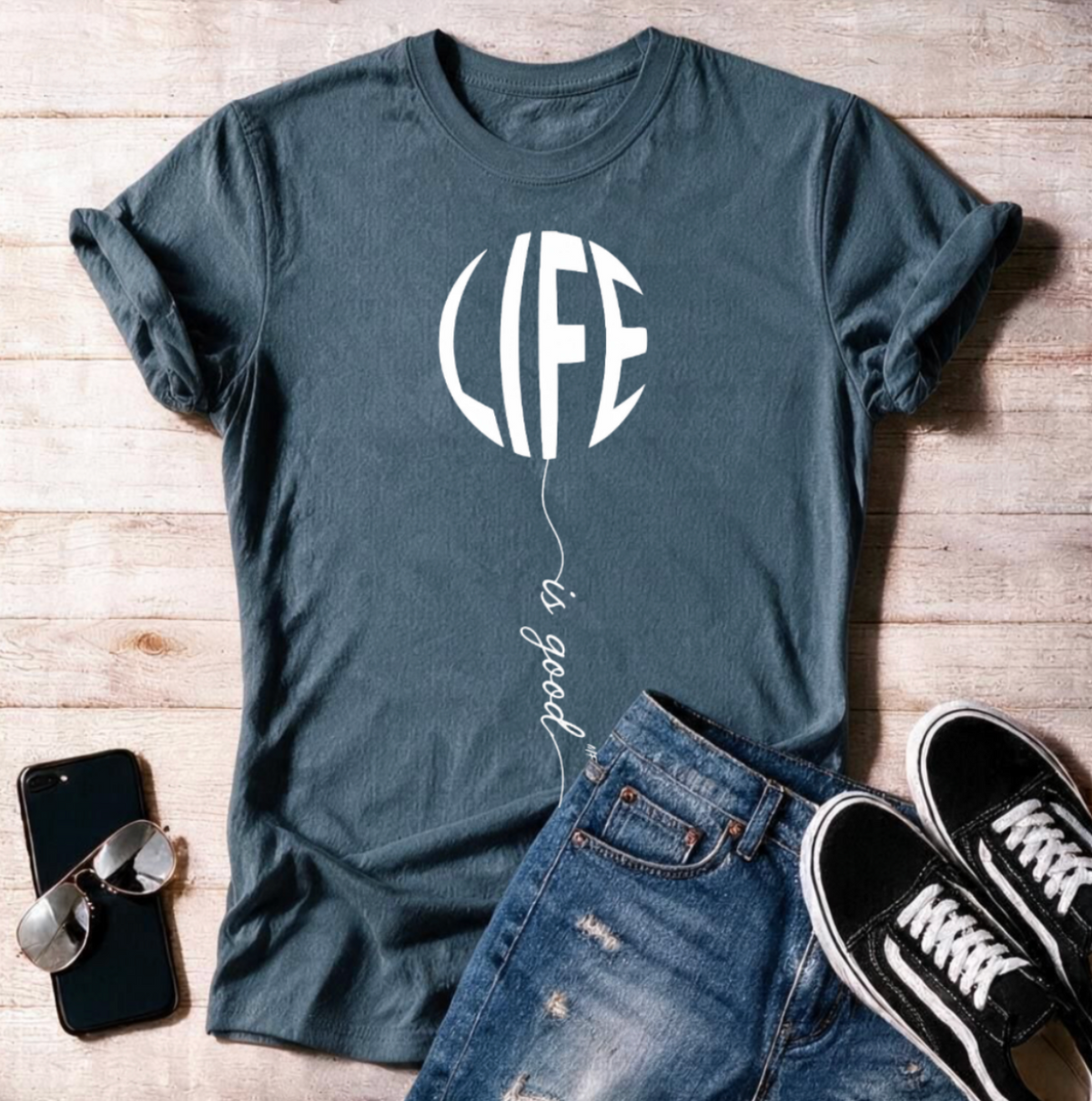 Life is good Balloon Unisex T Shirt