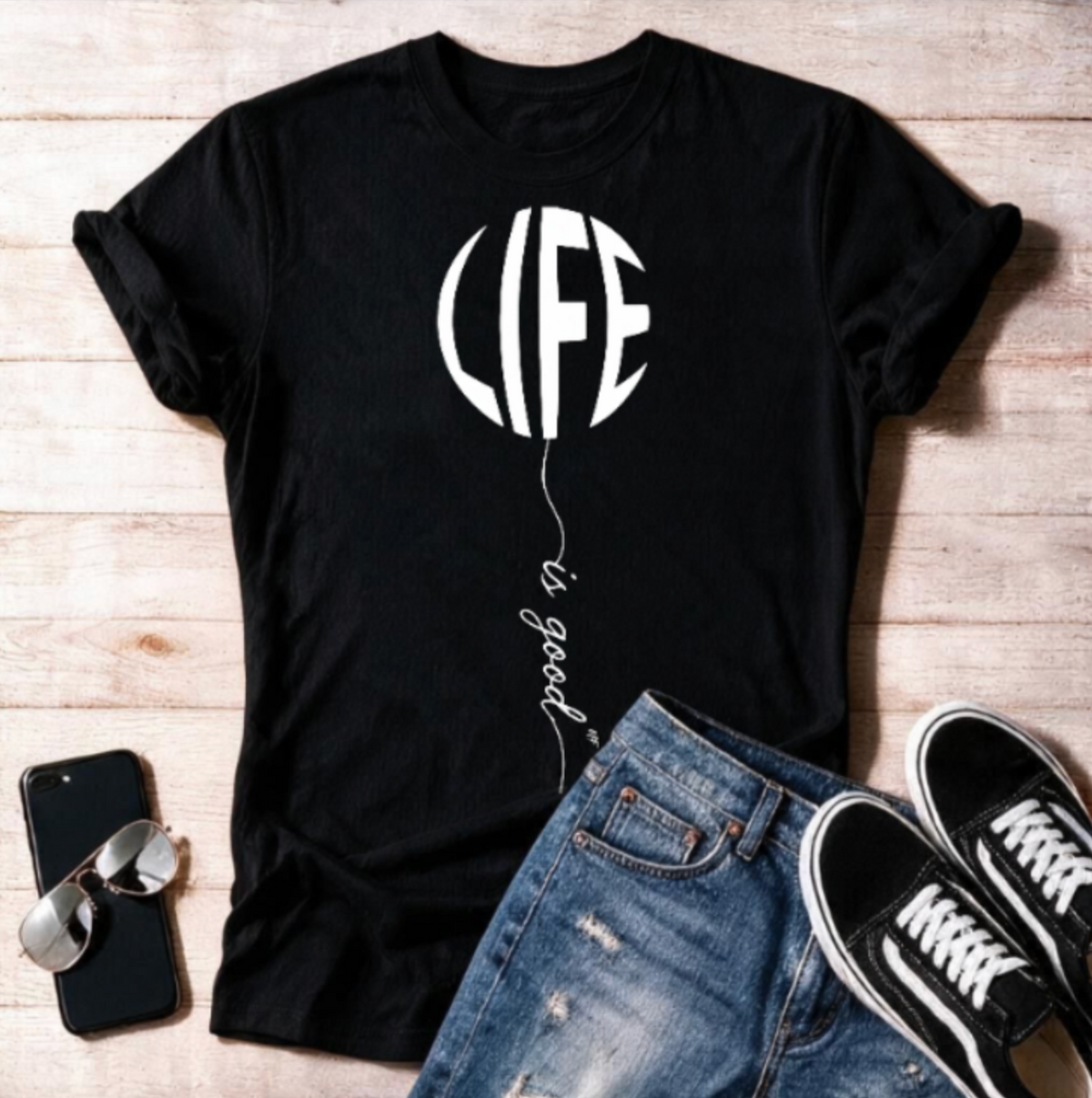 Life is good Balloon Unisex T Shirt