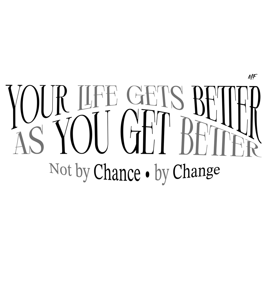 Your Life Gets Better As You Get Better Motivational Inspirational Uni sex T-shirt. ( 5 colors to choose from )